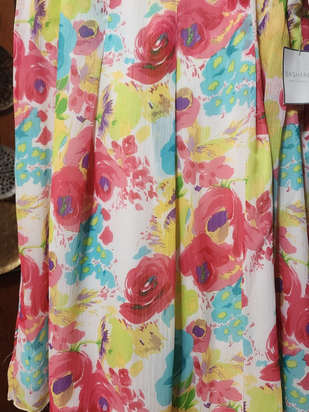 Sag Harbor Floral Midi Skirt - White Multi-Color Sz 14 NWT